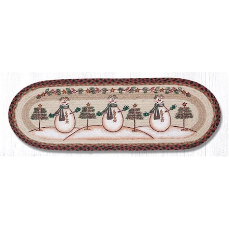 Palacedesigns 13 x 36 in. Moon & Star Snowman Oval Patch Runner PA2851660